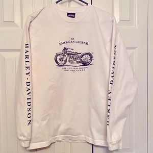 Harley Davidson men’s Large white long sleeve Teeshirt.   Shreveport HD.